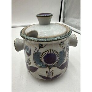 Vintage Royal Copenhagen ALUMINIA FAJANCE Tenera Floral Berte Jessen Sugar Bowl